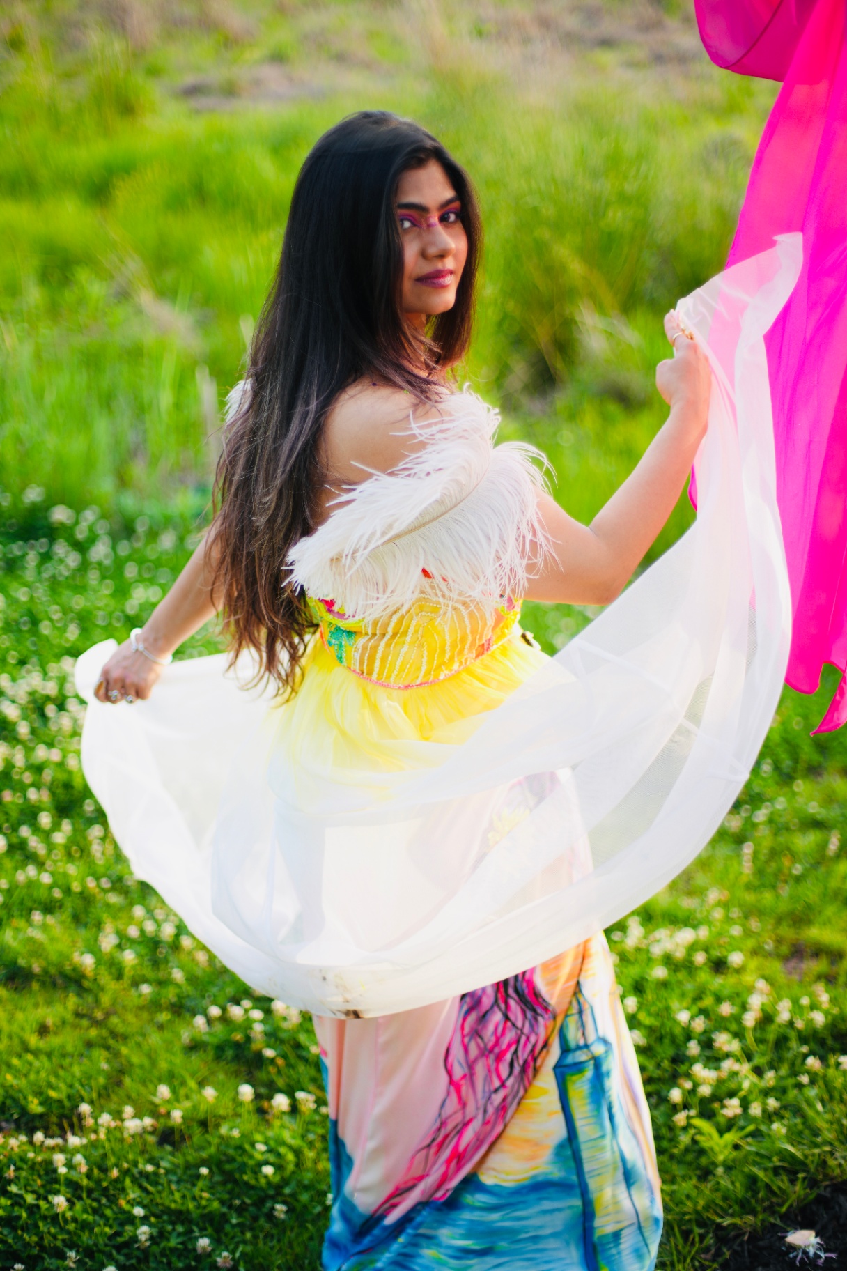 Feathered couture · twirl