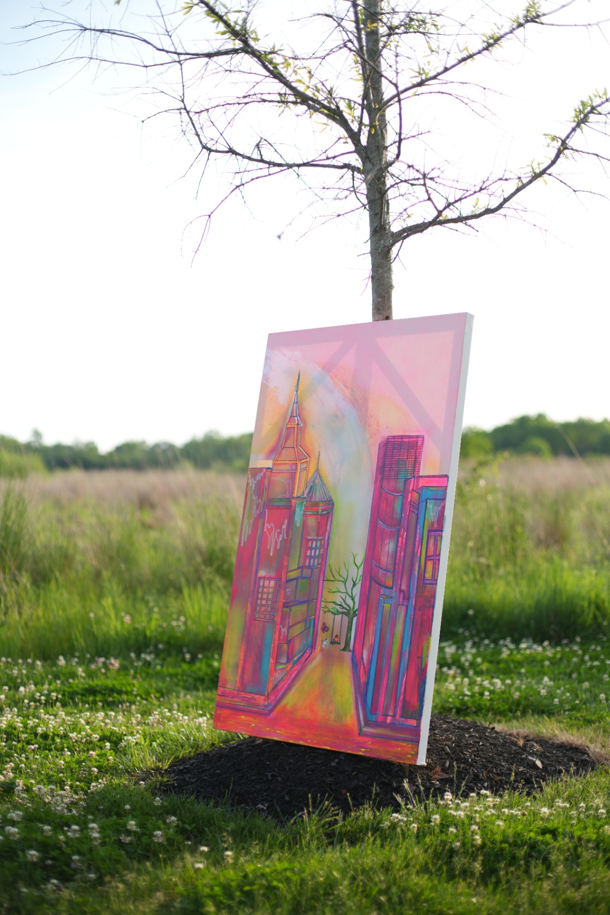 Neon City Dream · canvas in the field