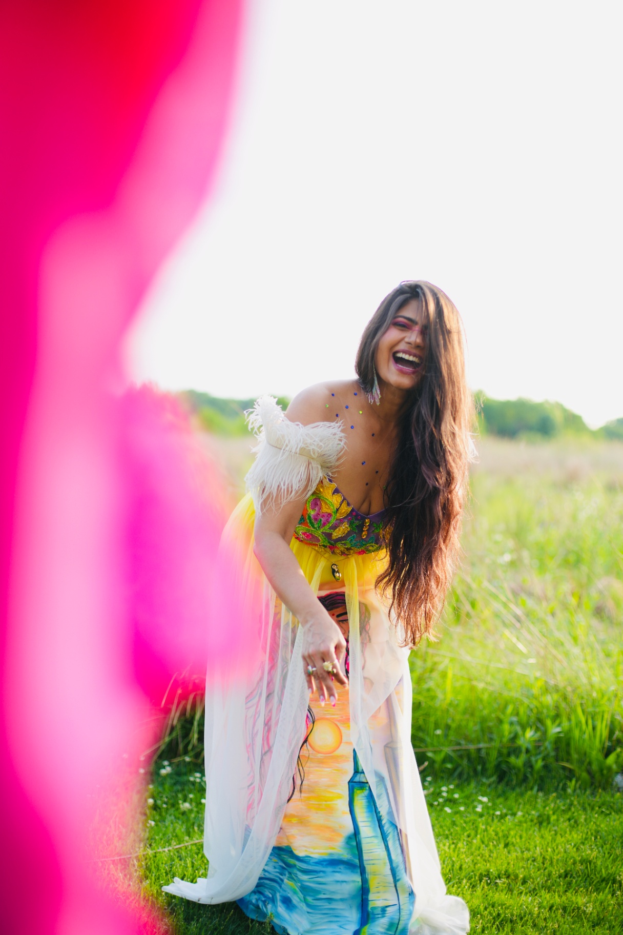 Sunlit joy · painted gown