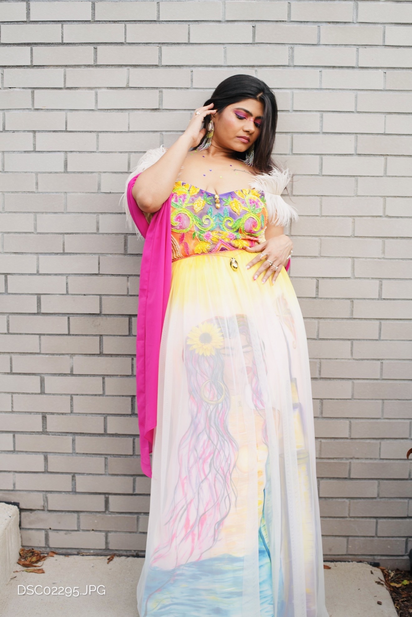 Painted gown · full length