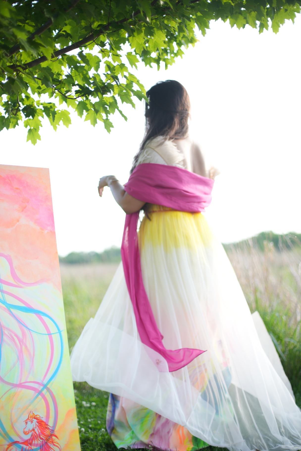 Hand-painted dress — Sunset Veil