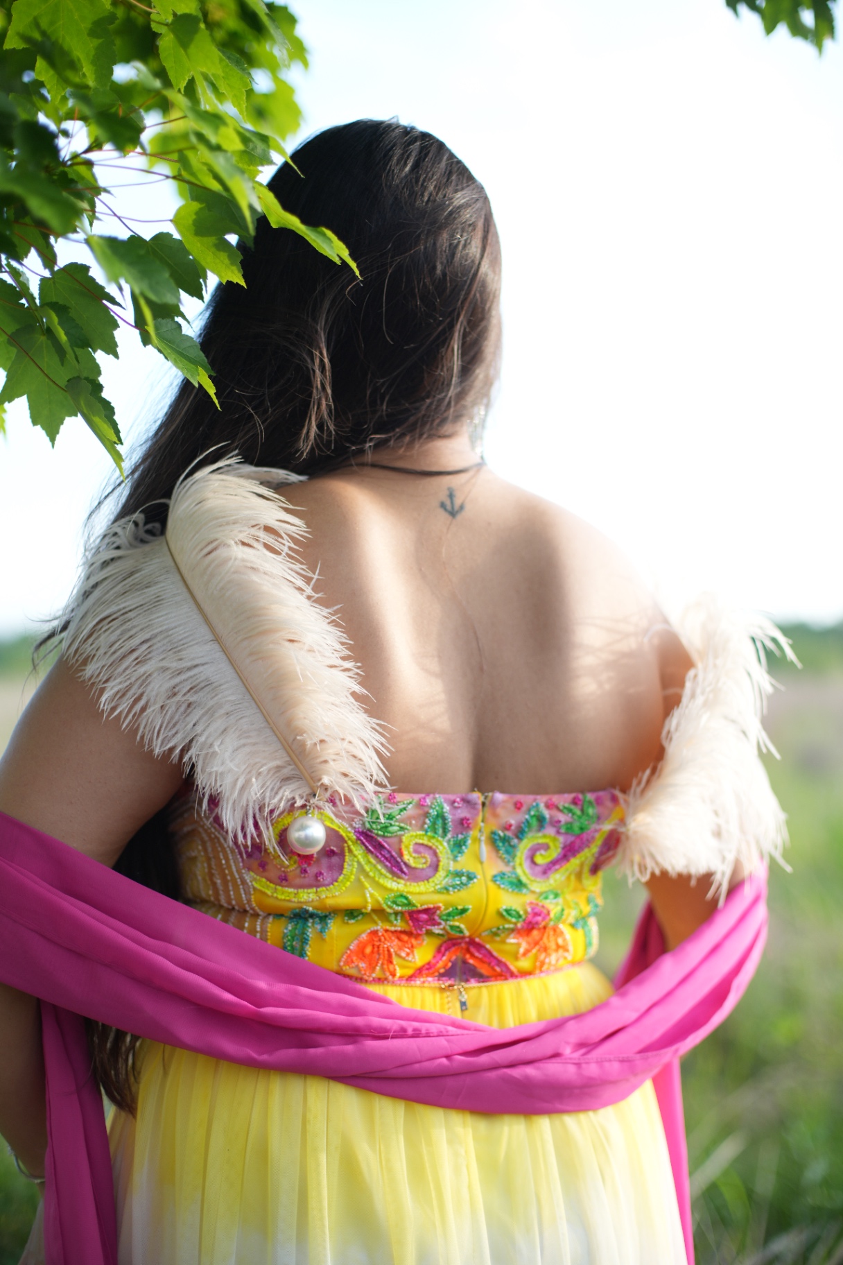 Hand-painted dress — Beaded Bodice